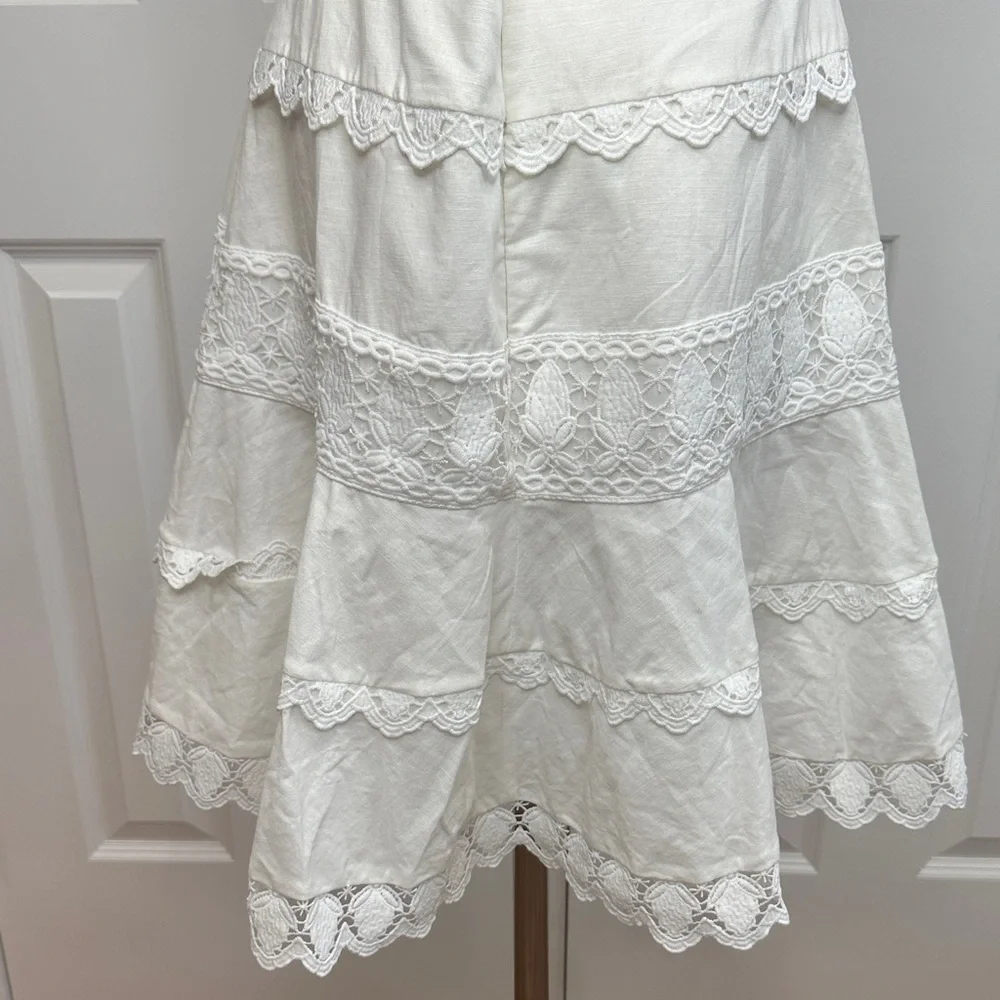 NWT Endless Rose White Halter Neck Open Back Lace Boho Cottagecore Dress Size L
